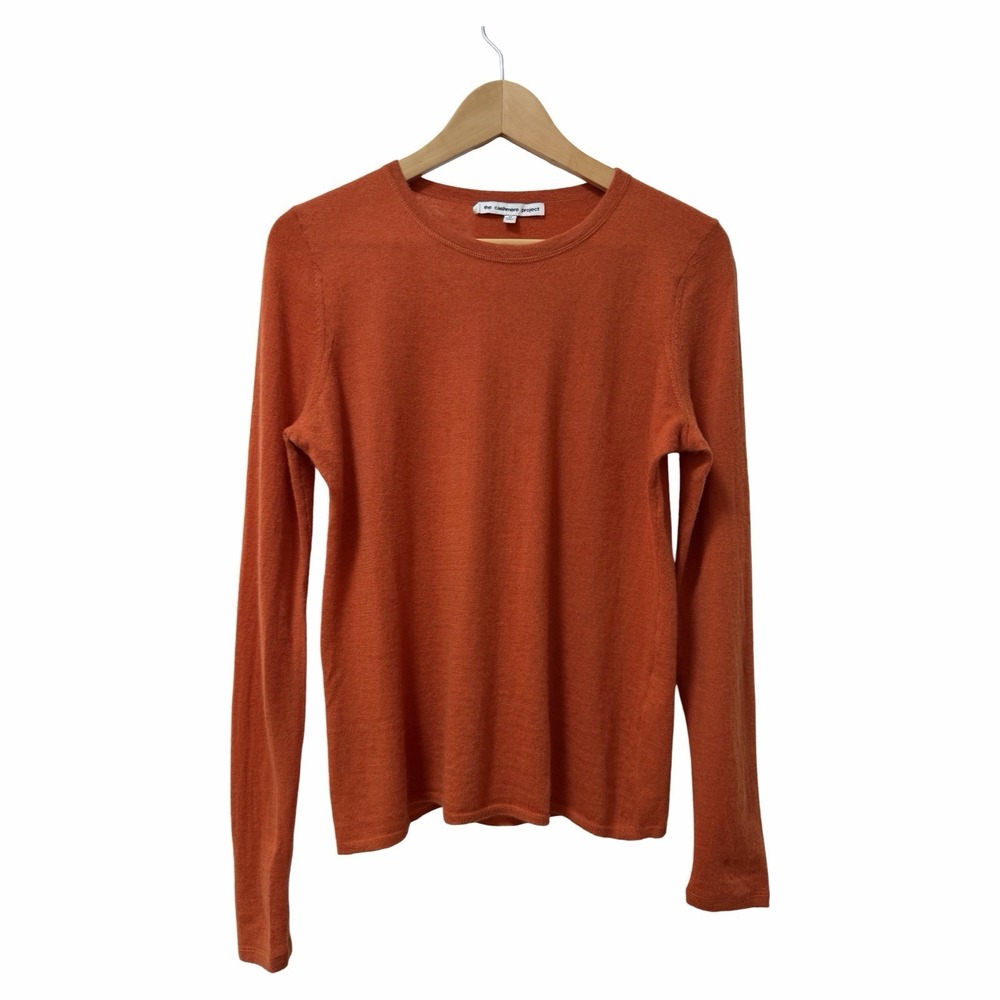 The Cashmere Project Womens Cashmere Crew Neck Sweater‎ Size M Orange Quiet Luxe